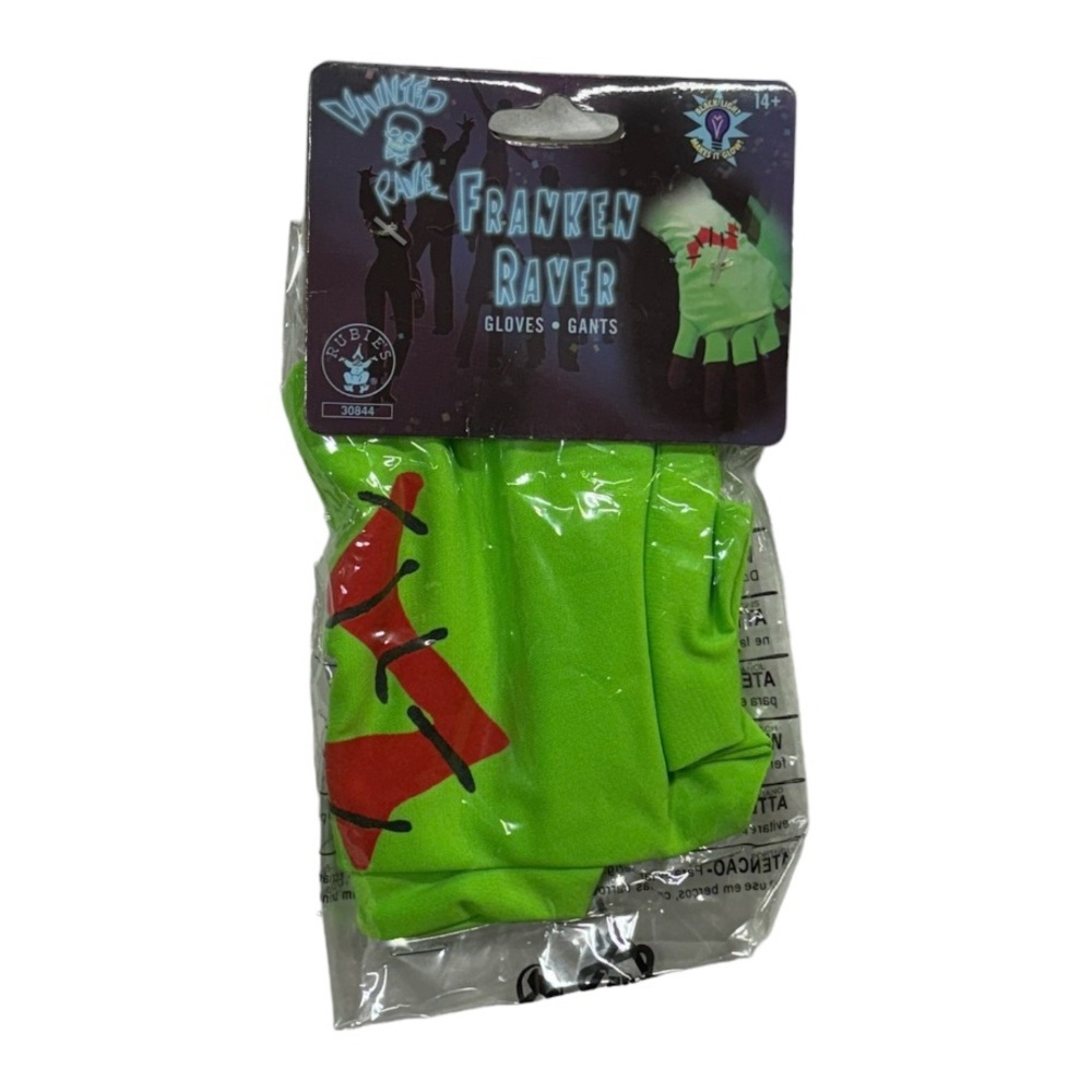 Rubie’s Franken Raver gloves. Green gloves brand new in packaging never used!